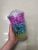 Summer ice cup AS double layer plastic ice cup with rainbow push cover ice cup