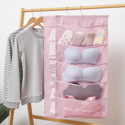 New style hanging bag Oxford cloth wall hanging double-sided underwear socks bra storage bag 15 grid hanging bag 30 grid hanging bag