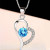 VANINA Platinum Heart Love Pendant Blue Crystal Pendant Simple Choker Jewelry Wholesale