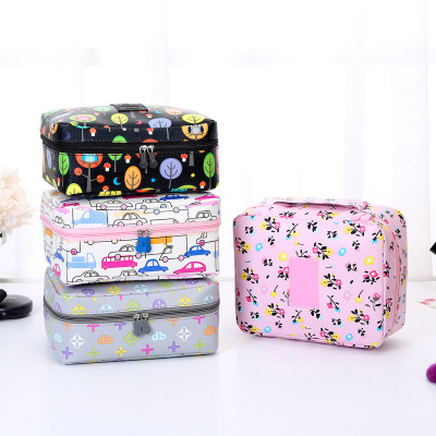 Leather print cosmetic bag travel bag wash portable large capacity cosmetic bag square bag