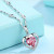 Korean Style Platinum Heart of Eternity Heart-Shaped Hanging Women's Pendant Blue Crystal Love Necklace Fashion Short Necklace Factory Wholesale