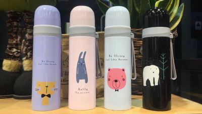 Stainless Steel Vacuum Thermos Cup Cartoon Steel Hanging Bullet Thermos Mug Women's Tumbler High-End Gift Cup