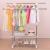 Double pole clothes hangers indoor hangers floor hangers folding clothes hangers stainless steel double layer clothes 