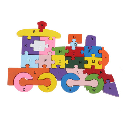 Jokincy Early Education Toys Building Blocks Children's 3D Wooden Toys Alphabet Train Puzzle Intelligence Toys