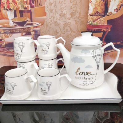 Jingdezhen ceramic high-grade water ware ceramic tea ware coffee pot coffee set coffee cup and saucer foreign trade cup