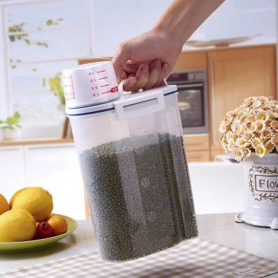 Japanese sealed plastic rice barrel storage box transparent moisture - proof and insect mantra rice cylinder grain storage and metering rice barrel