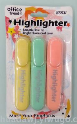 Fluorescent Pen Color Student Mark Key Knowledge Points Office Supplies Account Making