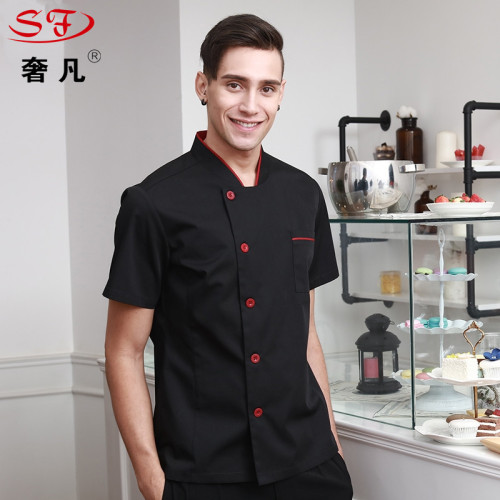 chef work clothes short sleeve men‘s restaurant hot pot restaurant clothes hotel kitchen summer chef clothes white custom logo