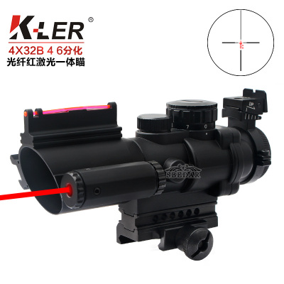 4X32B fiber optic guideway red laser integrated prism sight