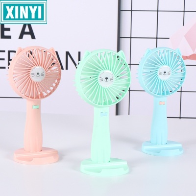 Small cat fan portable portable portable 3-speed large wind fan portable usb charging fan for children and students.