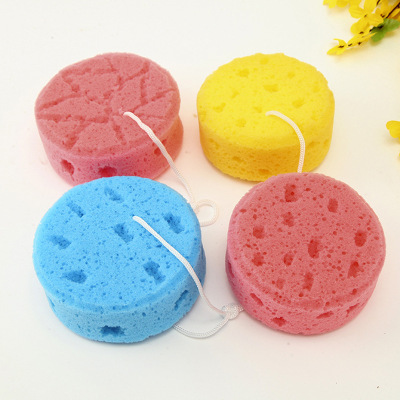 Manufacturers direct marketing circular bath PU sponge creative cleaning foam can be customized with samples