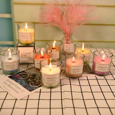 Aromatherapy Glass Candle Fragrance Candle Romantic Aromatherapy Candle Smoke-Free Hotel Mixed Candle