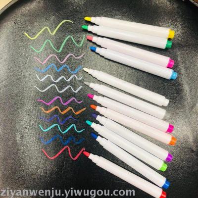 12 color liquid chalk lamp board pen blackboard pen water chalk erasable white marker