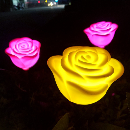 foreign trade exclusive exclusive for cross-border led solar rose ground plugged light outdoor solar lawn garden lamp
