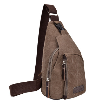 Korean version leisure men's small chest bag sports canvas bag men's bag multi-functional outdoor crossbody backpack