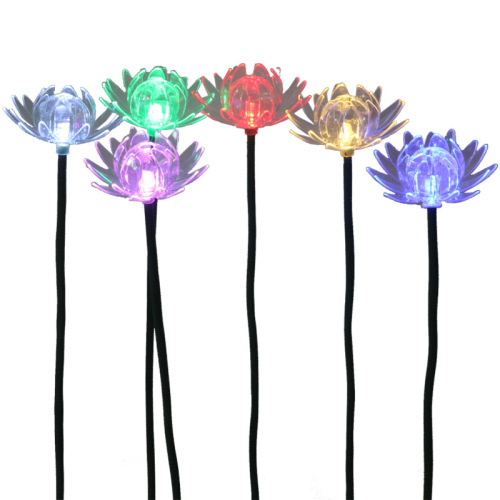 foreign trade dedicated led outdoor landscape lamp garden garden decorative lamp waterproof plastic simulation led lotus lamp