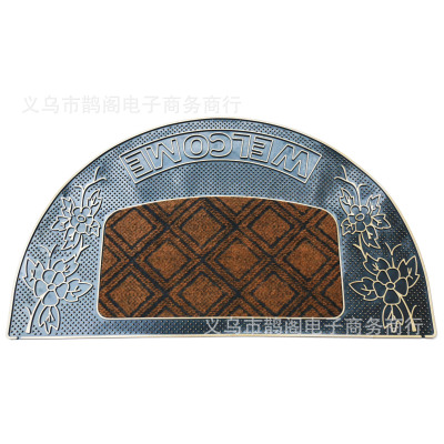 Shida European Style Semicircle Pattern Villa Style Non-Slip Absorbent Carved Thickened Pvc Foot Pad Door Mat Wholesale Direct Sales