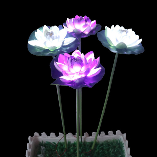 foreign trade dedicated led outdoor lotus lamp simulation lotus ground plug light luminous lotus reed light