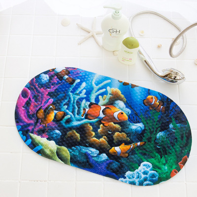 Ocean fish bathroom non - slip mat bathroom small room foot mat bathtub children cartoon bath mat with suction cups