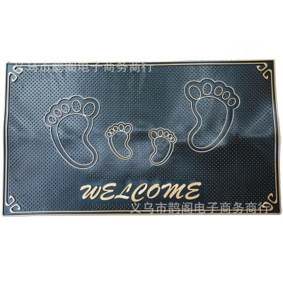 Shida European-Style Rectangular Flower Villa Style Non-Slip Absorbent Carved Thickened PVC Foot Pad Door Mat Wholesale Direct Sales
