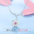 Korean plate plated 925 yinsen cherry blossom necklace female students simple pink crystal clavicle chain jewelry wholesale