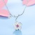 Korean plate plated 925 yinsen cherry blossom necklace female students simple pink crystal clavicle chain jewelry wholesale