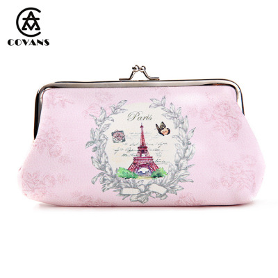 Digital printing PU leather women's purse change data line receive hand bag to order manufacturers direct sales