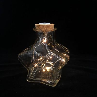 Star wishing bottle glass cork LED lamp