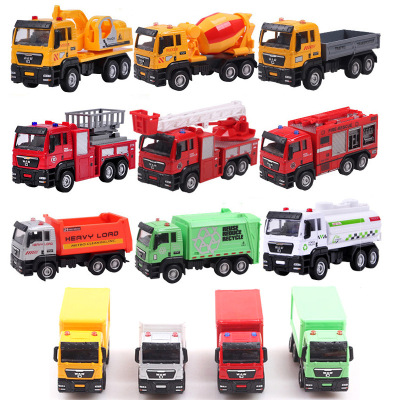 Hot Style Alloy Engineering Car 1:55 Engineering Series Model Car power Return Car children's toy car Container Car Wholesale