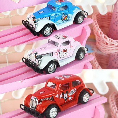 Hot Style Cake Bake Cartoon Alloy Car Jingle Cat KT Mickey Mouse doodle alloy Car children's toy car