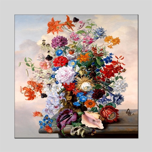 Nordic Style Modern Abstract Decorative Painting Half Painted Oil Painting Bedroom Aisle Hanging Painting Flower Wall Painting