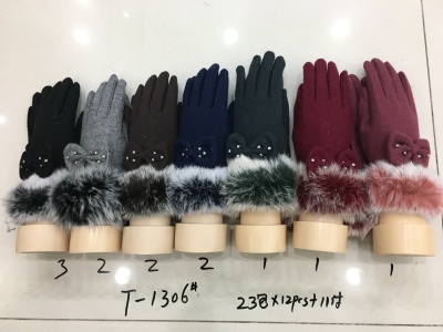 Gloves Fabric Fur Ball Gloves Factory Direct Sales