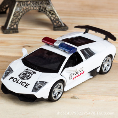 1:32 Alloy Children's Toys High Imitation Rambo Mini Lotus and Land Rover Police Car Lighting Music Edition Wholesale