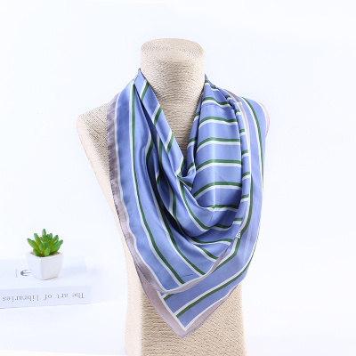 70cm Square Scarf Stripe Design Versatile Korean Design Scarf