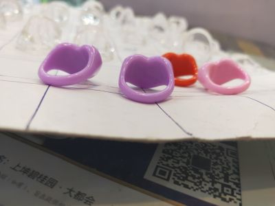 Acrylic Plastic Children's Peach Heart Fruit Color Ring