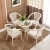 Balcony Retro Rattan Occasional Table and Chair Combination White Rattan Chair Tea Table Four-Piece Set Living Room Back Chair