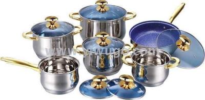 Stainless steel soup pot stewpot set 12 pieces milk pot soup pot frying pan set stainless steel pot kitchen combination