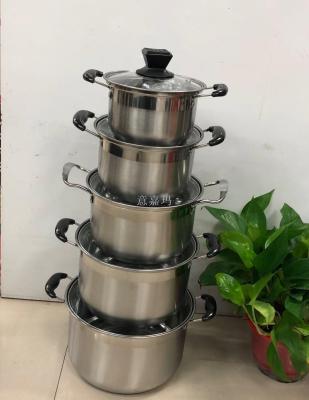 10pcs stainless steel pot set export  five - piece set