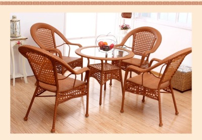 Rattan Chair Coffee Table Three-Piece Five-Piece Set Indoor Leisure Chair Balcony Chair Table Set Combination