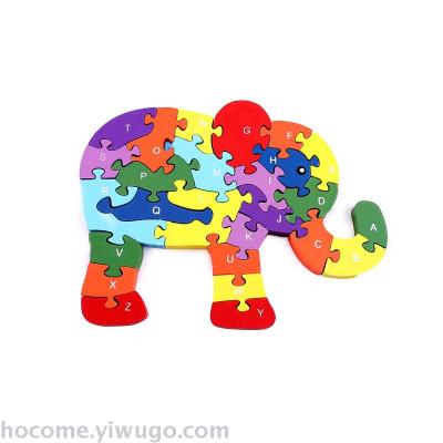Jokincy Hot Puzzle Puzzle 26 English Letters and Numbers DIY Scientific and Educational Toy New Elephant