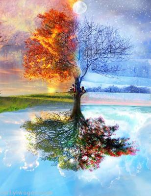 Aliexpress, Amazon, Ebay, Hot Style, a Russian Bestseller, a Diamond - Filled painting of the Four Seasons Fortune Tree