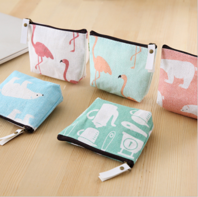 Flamingo zero wallet zero purse Japanese and Korean cosmetic bag cosmetic bag storage bag handbag