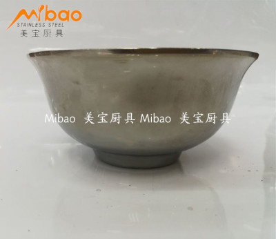 Stainless steel double insulated bowl welded edge bowl sanded bowl 304 bowls lily bowl anti - fall small bowl