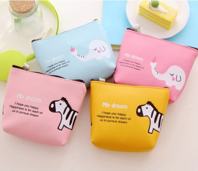 Cute cartoon change purse PU zero purse hand bag cosmetic bag