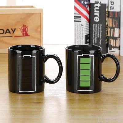 Discoloration Cup Battery Bulb Coffee Cup Creative Good Morning Discoloration Cup Ceramic Cup Wholesale
