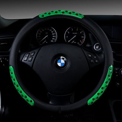 D60 new big baseboard reflective leather car steering wheel cover four seasons car interior supplies cover direction cover