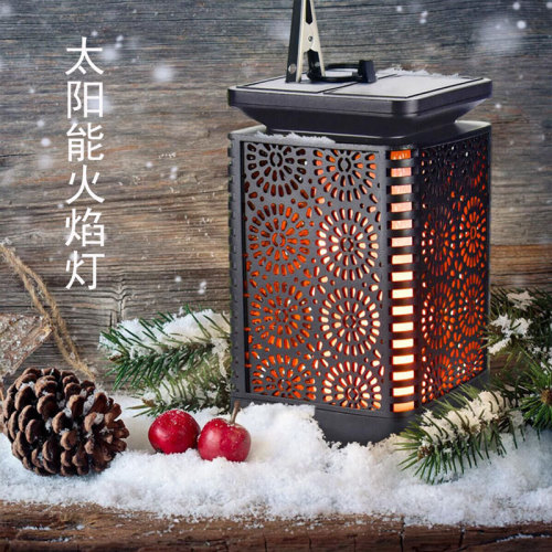foreign trade dedicated for christmas decoration solar led flame chandelier outdoor waterproof garden lamp garden landscape lamp