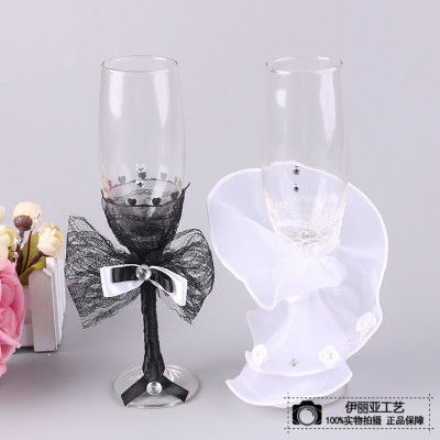 European-Style Gift Box Handmade Wedding Champagne Glass Goblet Wedding Couple Cups Cross-Cupped Wine Creative Wedding Gift
