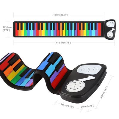 Keys hand-rolled piano children's introduction keyboard fun silicone piano rainbow version hand-rolled piano