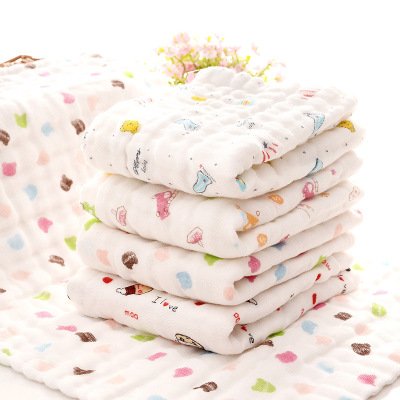 High - density six - layer mercifully for wash gauze baby towel baby face towel baby saliva towel
